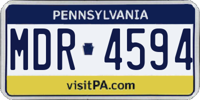 PA license plate MDR4594