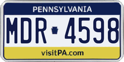 PA license plate MDR4598