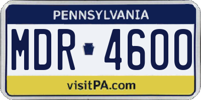 PA license plate MDR4600