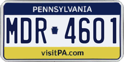 PA license plate MDR4601