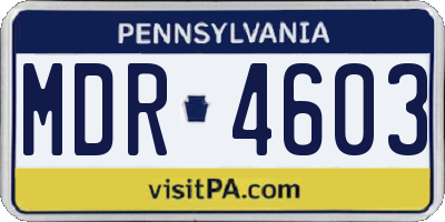 PA license plate MDR4603