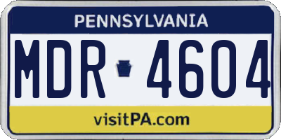 PA license plate MDR4604