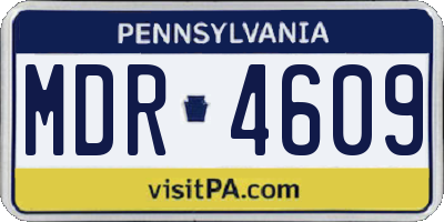PA license plate MDR4609