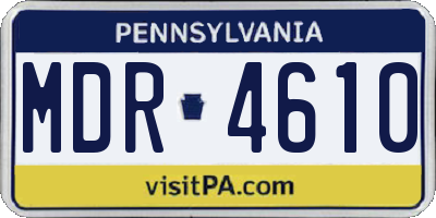 PA license plate MDR4610