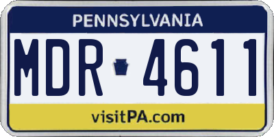 PA license plate MDR4611
