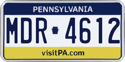 PA license plate MDR4612
