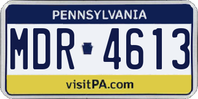 PA license plate MDR4613