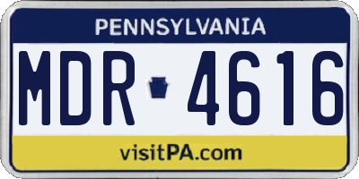 PA license plate MDR4616