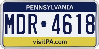 PA license plate MDR4618