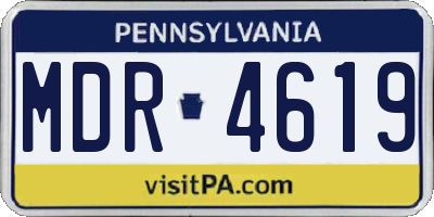 PA license plate MDR4619