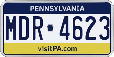 PA license plate MDR4623