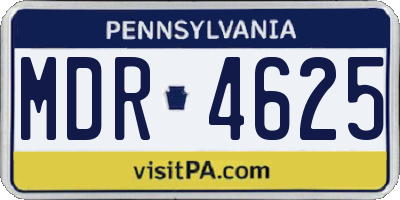 PA license plate MDR4625