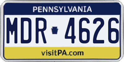 PA license plate MDR4626