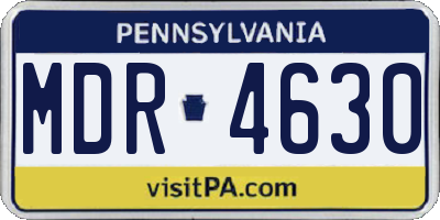 PA license plate MDR4630