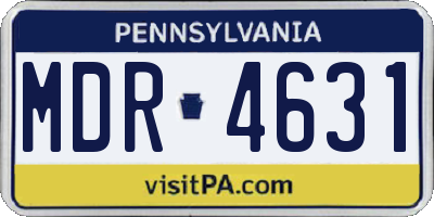 PA license plate MDR4631