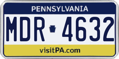 PA license plate MDR4632