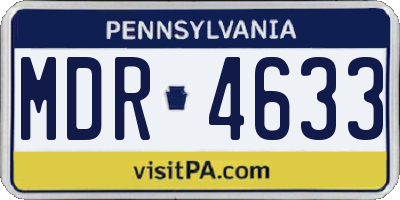PA license plate MDR4633