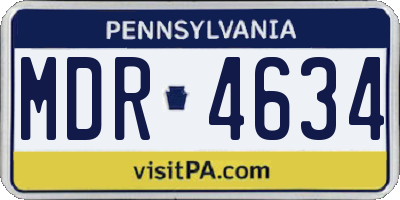 PA license plate MDR4634