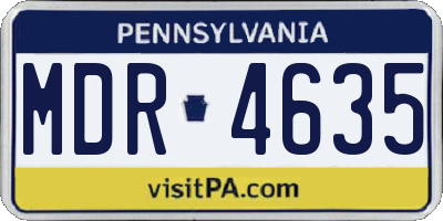 PA license plate MDR4635