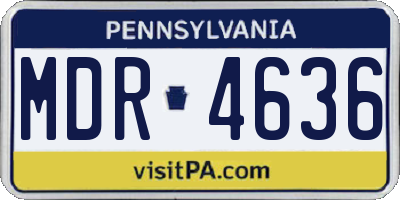 PA license plate MDR4636