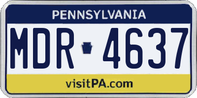 PA license plate MDR4637