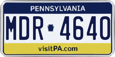 PA license plate MDR4640