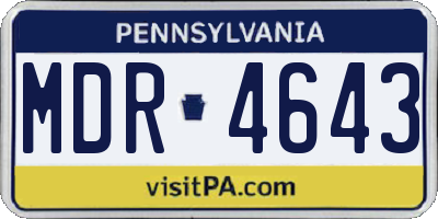 PA license plate MDR4643
