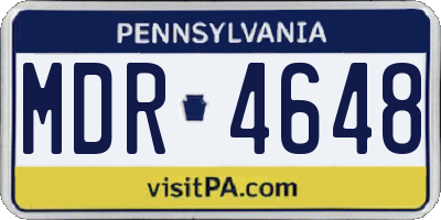 PA license plate MDR4648