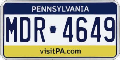 PA license plate MDR4649