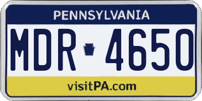 PA license plate MDR4650