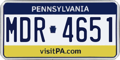 PA license plate MDR4651