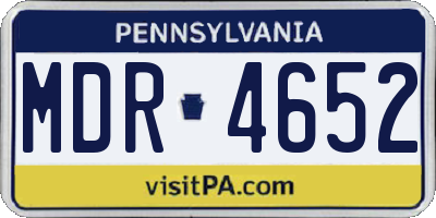 PA license plate MDR4652