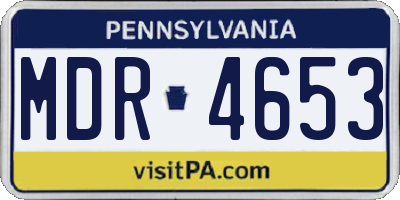 PA license plate MDR4653