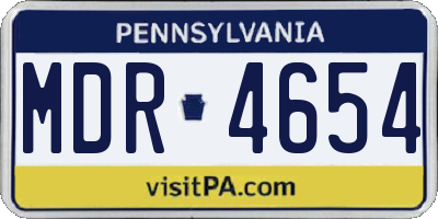 PA license plate MDR4654