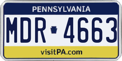 PA license plate MDR4663