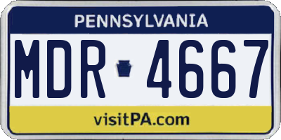 PA license plate MDR4667