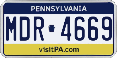 PA license plate MDR4669