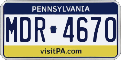 PA license plate MDR4670