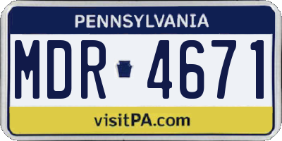 PA license plate MDR4671