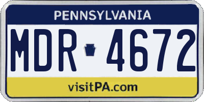 PA license plate MDR4672
