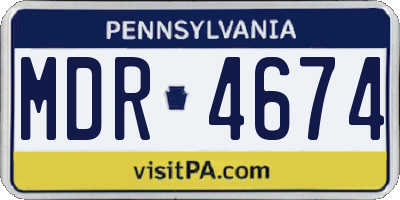 PA license plate MDR4674