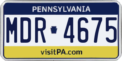 PA license plate MDR4675