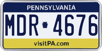 PA license plate MDR4676