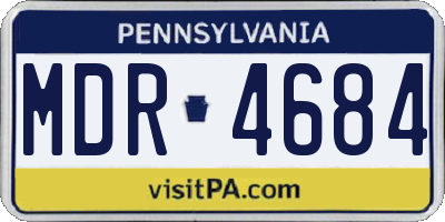 PA license plate MDR4684