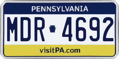 PA license plate MDR4692
