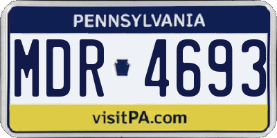 PA license plate MDR4693