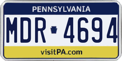 PA license plate MDR4694