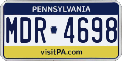 PA license plate MDR4698