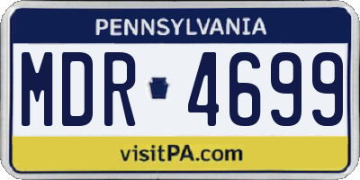 PA license plate MDR4699