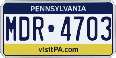 PA license plate MDR4703